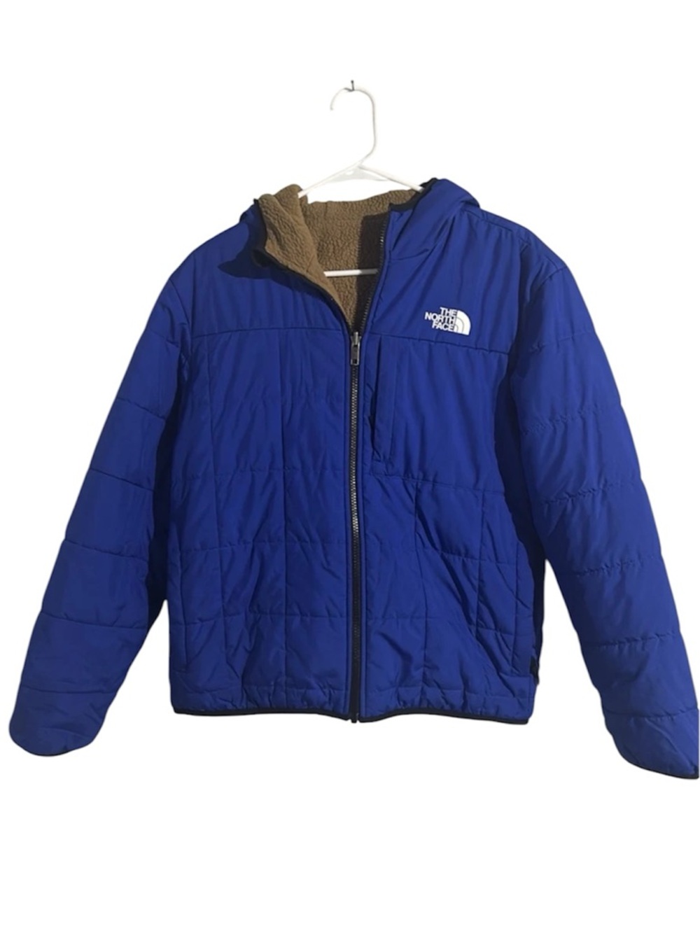 The North Face Kids Royal Blue Reversible Hooded Puffy Jacket
